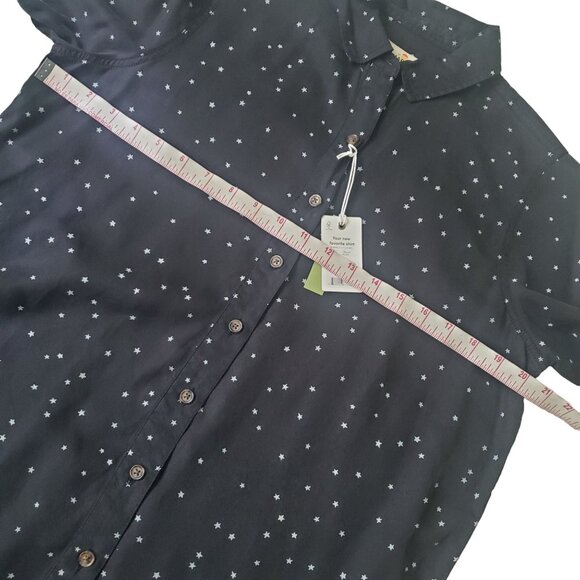 Marine Layer Sahara LS Relaxed womens Shirt Starry print sz medium black button - Picture 6 of 16